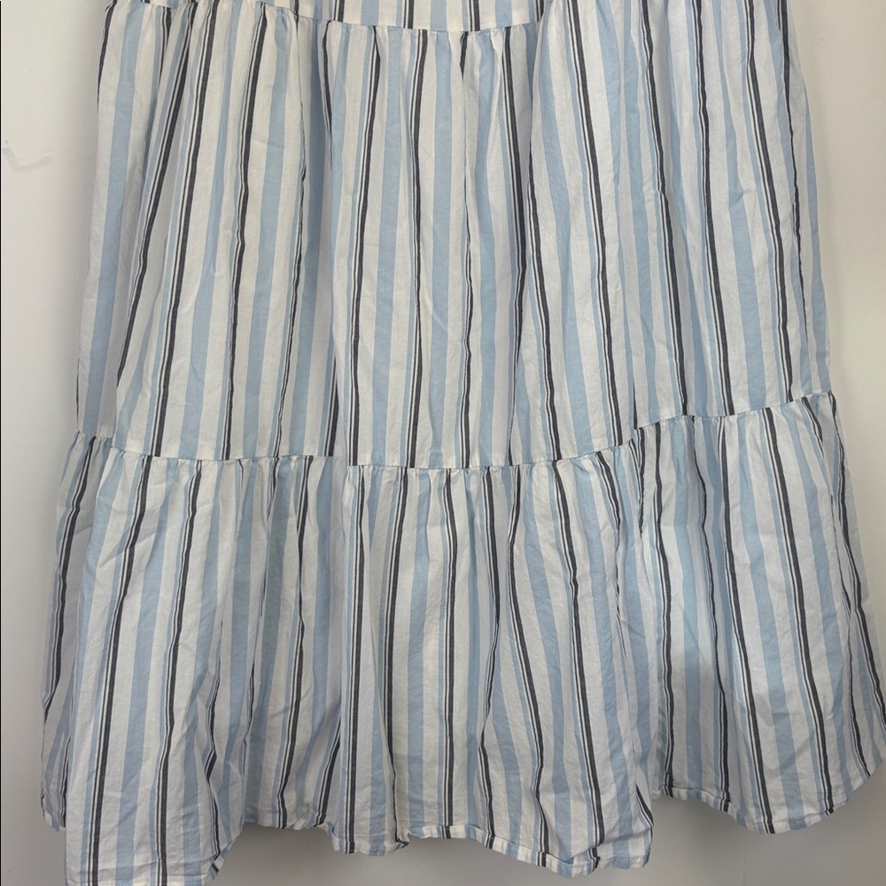 J Crew Tiered Blue, White, gray Striped  Skirt Size Large - Picture 9 of 9